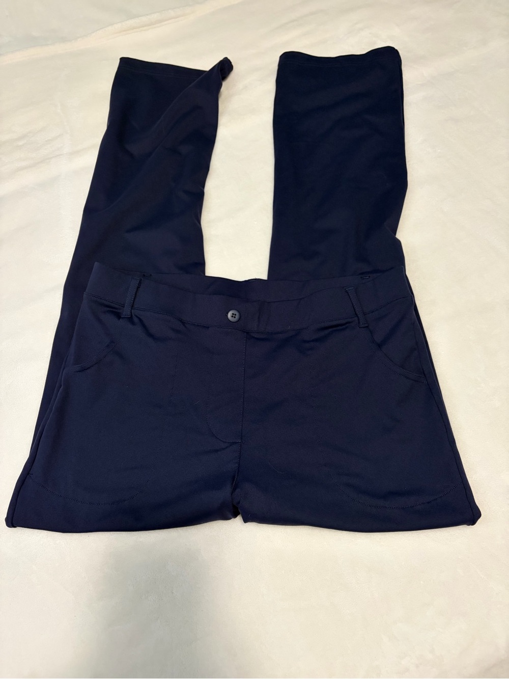 Wide-Leg Navy Performance Pants - Picture 7 of 10